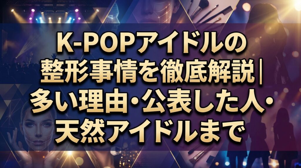 K-POPアイドルの整形事情を徹底解説｜多い理由・公表した人・天然アイドルまで