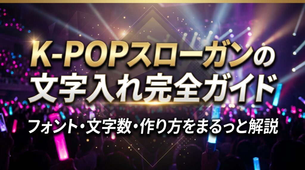 K-POPスローガンの文字入れ完全ガイド｜フォント・文字数・作り方をまるっと解説