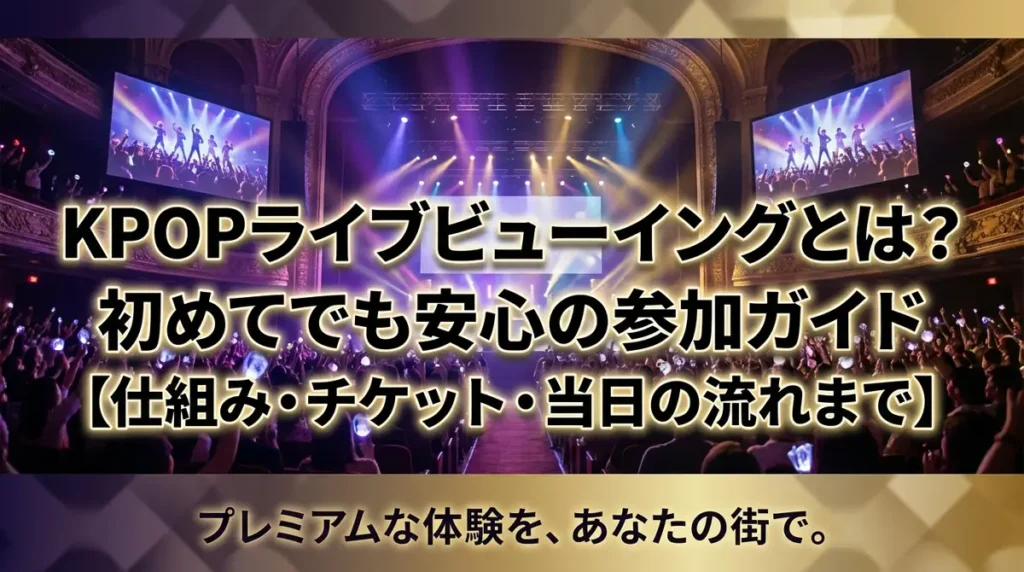 KPOPライブビューイングとは？初めてでも安心の参加ガイド【仕組み・チケット・当日の流れまで】